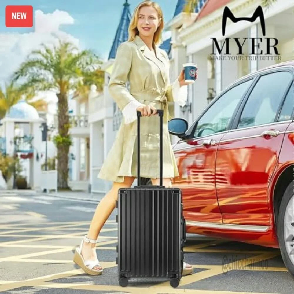20 Inch Hard Shell Carry On Luggage with USB Port & Cup Holder